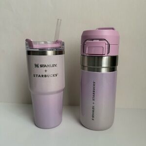 NWT Starbucks x Stanley Japan Pink Gradient Tumbler and Stainless Steel Bottle